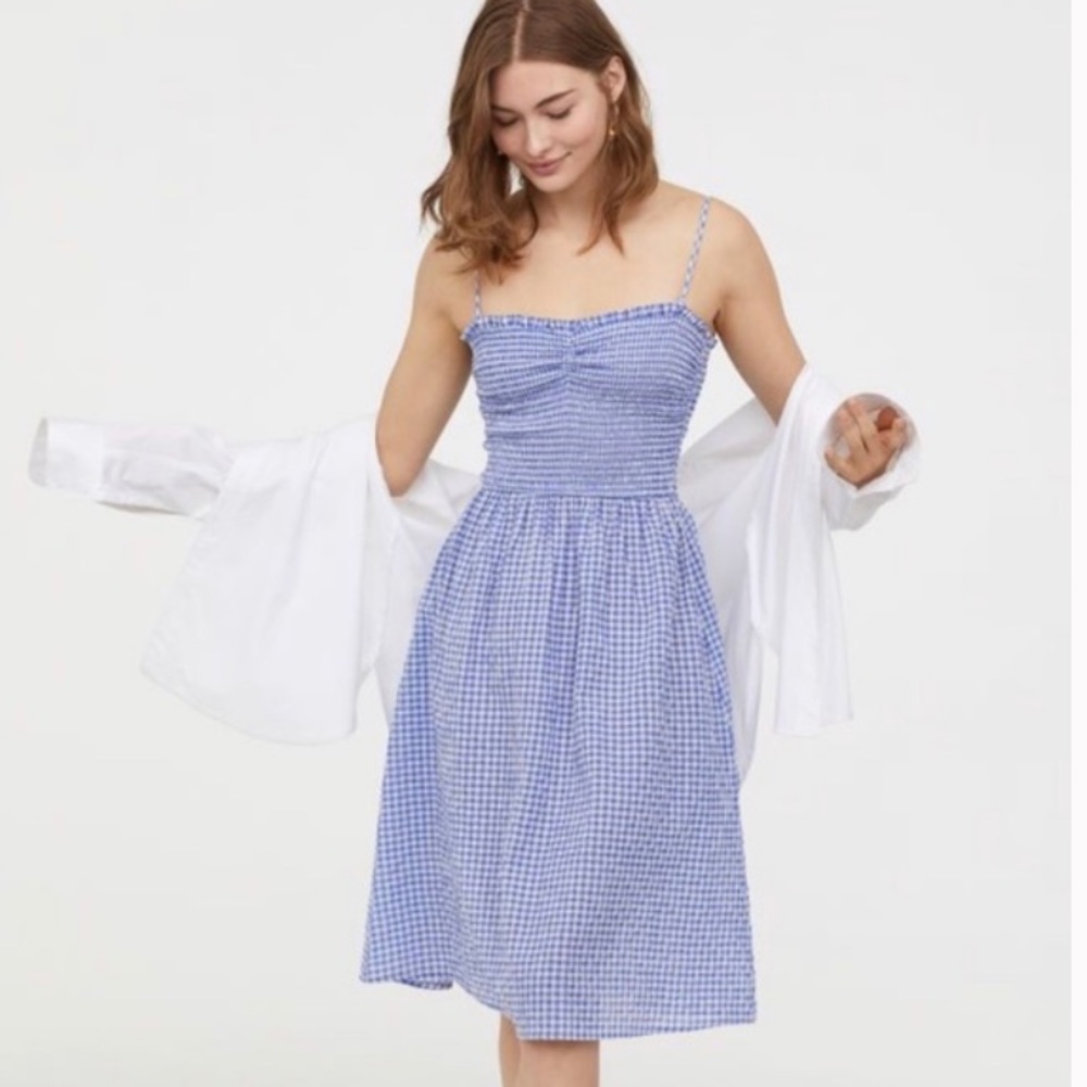 Plaid smocked dress